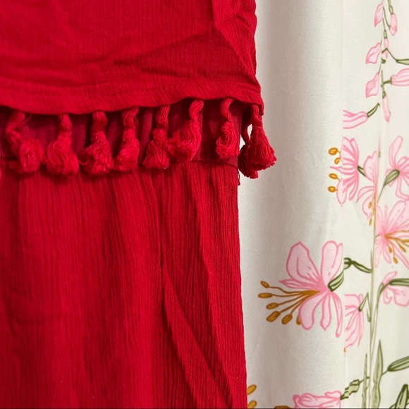 Red Tassle Mini Dress - Picture 2 of 6